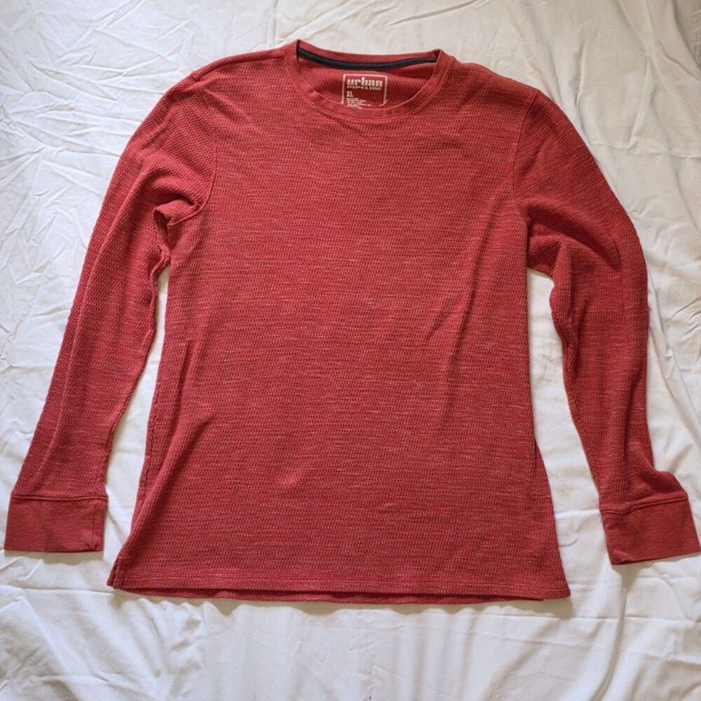 Urban Pipeline Men's Red Thermal Long Sleeve Knit Shirt XL